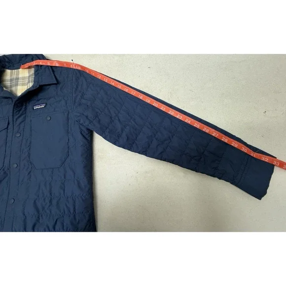PATAGONIA Gratio Quilted Nano Puffer Jacket Mens X-Small Reversible Blue Plaid - Picture 9 of 13